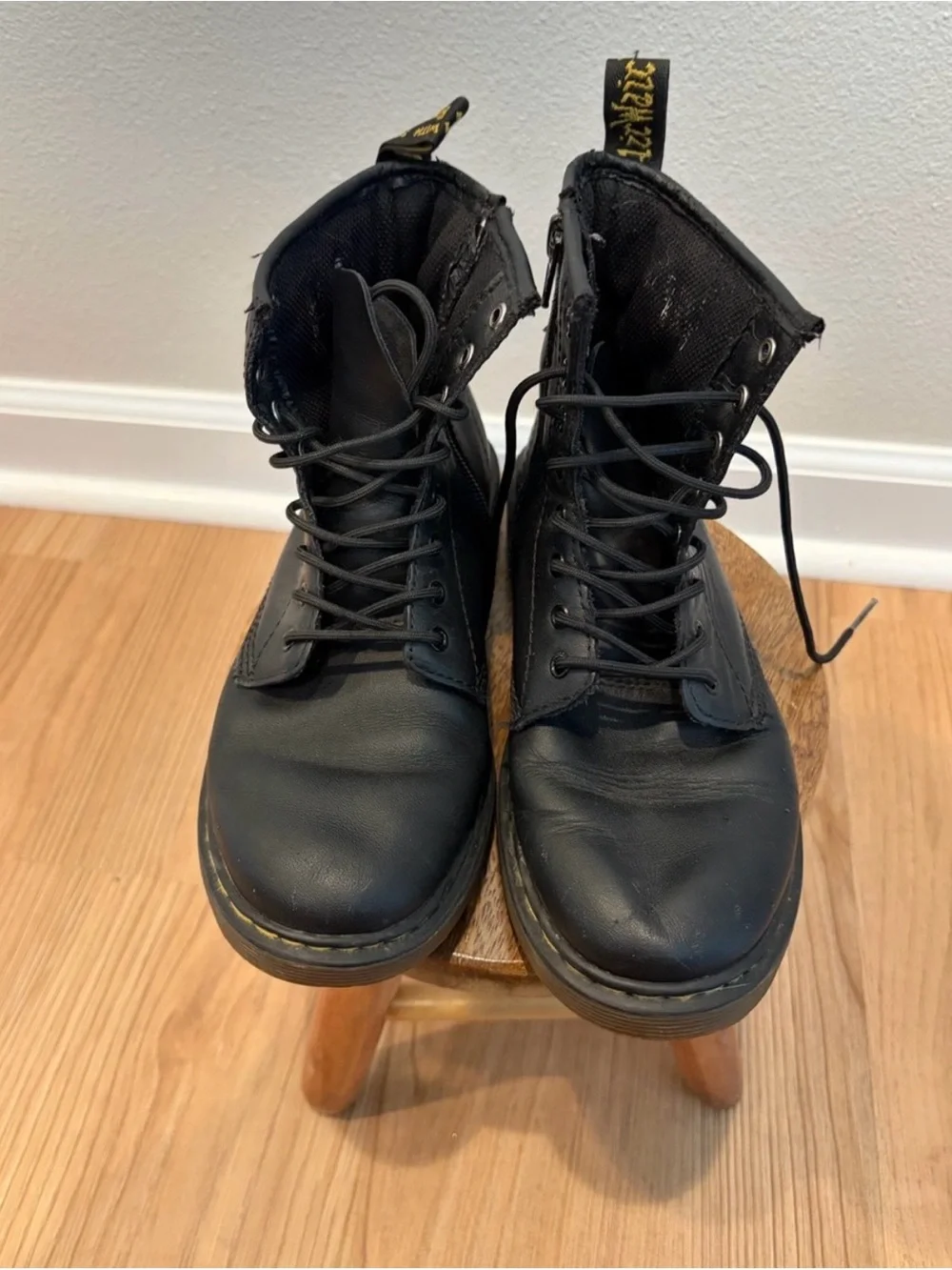 Dr. Martens Black Lace-Up Kids Combat Boots
